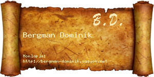 Bergman Dominik névjegykártya